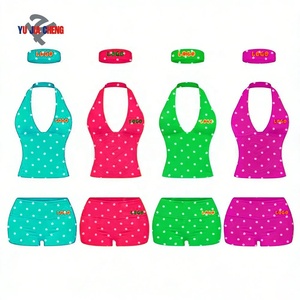 Completo Set Estivo Donna 2026 di Tendenza: Top Halter e Shorts Pieghevoli con Fascia Coordinata, Fantasia <span class=keywords><strong>Pois</strong></span> - Product Image 2