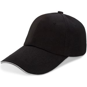 Gorra de Béisbol Negra Lisa con Logotipo Personalizado 2026, Unisex, Ajustable, de 6 Paneles, de Algodón, con Visera Tipo Sandwich, para Hombre y Mujer - Product Image 3