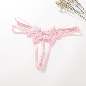Biancheria intima erotica da donna Sexy con cavallo <span class=keywords><strong>aperto</strong></span> mutandine perizoma con perla - Product Image 2