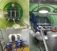 Estación de Elevación de Aguas Residuales de Gran Capacidad 20000L/H FRP Subterránea con Monitoreo Remoto PLC, Bomba Doble, Motor Personalizado OEM 380V, 1 Año de Garantía