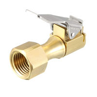 Embout de gonflage pneumatique droit en laiton, filetage NPT femelle 1/4 pouce, à flux fermé, pour manomètre de compresseur d'air