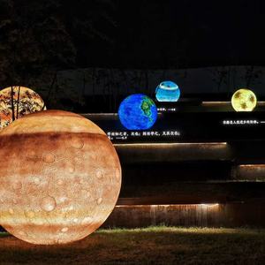 Escultura de Fibra de Vidrio con Luz LED de Simulación de Ocho Planetas Principales, Luces Decorativas para Exteriores, Jardín, Centro Comercial, Tienda - Product Image 2