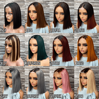 Perruques courtes YWhair 10 pouces SDD, bob, dentelle suisse transparente 2*6, cheveux brésiliens 12A lisses comme des baguettes, 100% cheveux humains pour femmes noires