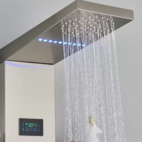 Hot Sell Salle de bain Colonne de douche murale en acier inoxydable avec cascade Panneaux de douche à LED