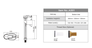 <span class=keywords><strong>Fluidmaster</strong></span> วาล์วเติมน้ำในห้องน้ำแบบปรับได้, ถังพลาสติกสีเทาอเมริกามีคุณสมบัติทำจากวัสดุผลิตภัณฑ์กาลักน้ำ - Product Image 6