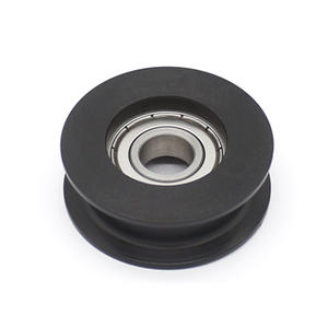 Poulies en acier inoxydable de type H H12*47*16.5mm avec revêtement en caoutchouc, roulements S6001ZZ, rouleaux revêtus de plastique, vente en gros directe d'usine - Product Image 1