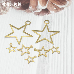 Accessoires de bijoux DIY faits à la main : pendentif étoile creuse en cuivre, cadre de bague sans soudure, lot <span class=keywords><strong>d</strong></span>'accessoires pour boucles <span class=keywords><strong>d</strong></span>'oreilles - Product Image 4