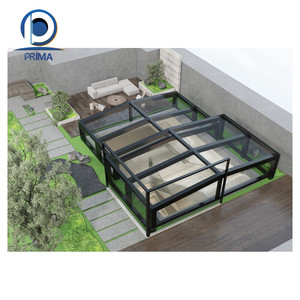 Prima ombre de haute qualité design simple moderne extérieur jardin résistant au soleil étanche à la pluie en alliage d'aluminium et salle de soleil en verre - Product Image 4