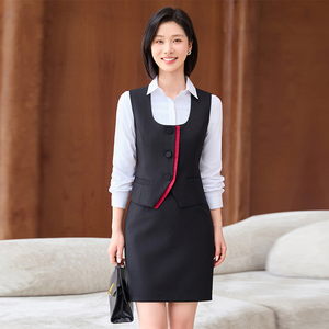 Versión Coreana de moda de chaleco a juego de colores, <span class=keywords><strong>pantalones</strong></span> y traje de falda occidental, diseño único sentido de la ropa de trabajo de <span class=keywords><strong>camarera</strong></span>. - Product Image 2