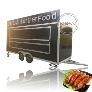 2024 New Big Food Truck Mobile Trailer European Hot Dog Cart Fully Equipped Ice Cream Coffee Fast Food Truck