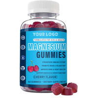 Gummies au magnésium très vendues pour adultes, saveur cerise, complément alimentaire, améliore la mémoire et le sommeil, 90 gummies/flacon