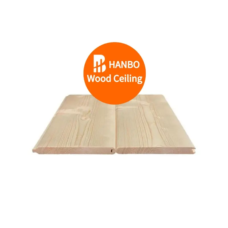 Modern New Design Pine Wood Ceiling Customized Decoration Wood Strip Ceiling