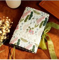 Carnet en tissu à feuilles mobiles brodé, journal à couverture souple, carnet artistique A6, bloc-notes ligné vierge, cadeau