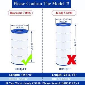 Filtro Cryspool Compatible con CX100XRE, C100S, PA100S, C-9440, Cartucho <span class=keywords><strong>de</strong></span> Filtro para Piscina, 1 Paquete, Compatible con OEM - Product Image 2