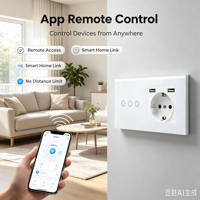 Interrupteur intelligent WiFi UBARO, prise USB EU, 10A 240V, panneau tactile en verre trempé, commande vocale Alexa Yandex Alice, application, IP20, cadre métallique