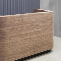 Bureau de réception en bois de style nordique au design moderne, dimensions personnalisables, imperméable, pour bureau ou salon de beauté