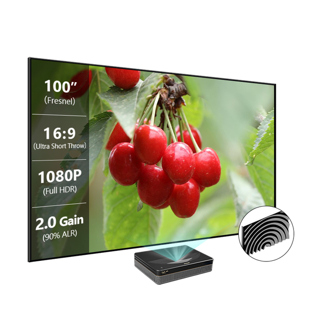 100 Inch Fixed Frame Projector Screen 16:9 UST Fresnel Screen ALR Projector Screen