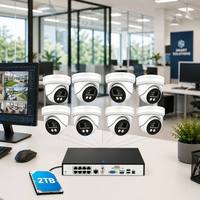 Kit Système de Caméras de Sécurité PoE Vikylin 8 Canaux 5MP avec 8 Caméras Tourelles IP67, NVR 4K, Disque Dur 2 To et Détection Intelligente IA Humain/Véhicule