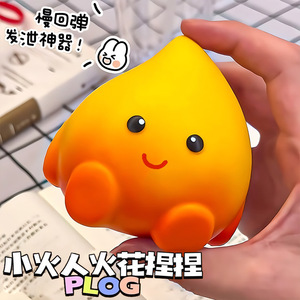 " Juguetes antiestrés Little Fireman Squeeze Fun Release, un popular personaje de internet para aliviar el estrés, Spark Man Squeeze Office - Product Image 2