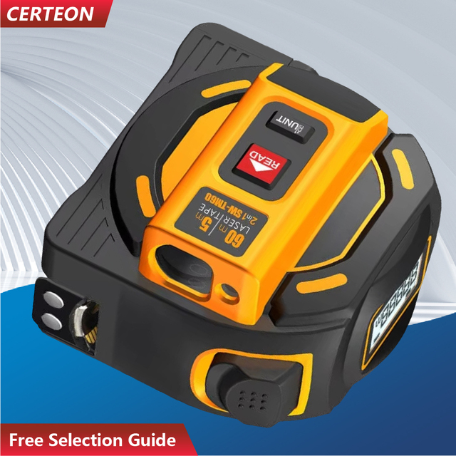 2 in 1 Digital Tape Measure Battery Powered 40M/60M Backlit Dual Light Sensor Laser Rangefinder Laser Measuring Tool Building