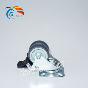 50mm ultra-leise graue drehbare Doppel rad rollen 50mm TPR Rockler Werkbank räder, M10 Loch rolle - Product Image 5