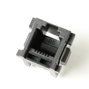 Prise téléphonique RJ11 6P6C 6P4C à port unique 180 degrés verticale deux côtés pieds en fer six noyaux tête en cristal prise femelle <span class=keywords><strong>RJ45</strong></span> - Product Image 1