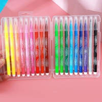Fenlot No.713 Ensemble de stylos aquarelle à pointe douce effaçable Couleurs lavables Marqueurs de brosse à eau en plastique pour l'art de bureau de dessin pour enfants
