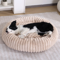 Nouveau lit rond pour animaux de compagnie en fausse fourrure de lapin, chaud pour l'hiver, en fausse fourrure de lapin, avec matériau en peluche courte artificielle