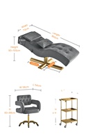 Cama de lujo para extensión de pestañas faciales, muebles de salón de belleza, cama de belleza curva, mesa de masaje cosmético, cama de