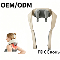 Masajeador Inalámbrico 6D para Cuello y Hombros con Calor, Amasamiento Profundo de Tejidos, 6 Modos de Masaje, Diseño de Chal, Recargable por USB, Control de Tiempo