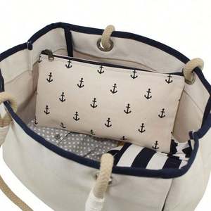 Sac de shopping en toile de coton personnalisé avec logo 18 oz avec fermeture éclair - Product Image 5