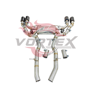 Système d'échappement Catback à valve en acier inoxydable poli miroir Vortex pour F97 X3M F98 X4M S58 3.0T avec tube intermédiaire simple résonné - Product Image 3