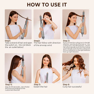 Hochgeschwindigkeits-Haartrockner Falten 8 in 1 Heißluft kamm Tragbarer Lockens tab Negative Ionen Haar gebläse mit Volumizing Styler - Product Image 6