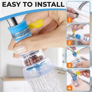 1 pièce - Rallonge de robinet de cuisine rotative à 360 degrés, dispositif d'économie d'eau, pulvérisateur, filtre, écologique, PP+PVC, pliable - Product Image 4