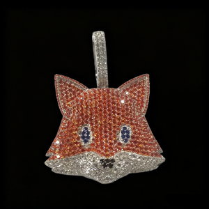 Jasen joyería diseño moda Hip Hop Iced Out Cubic Zircon piedras 925 Plata animales zorro colgante encantos para ESPECTÁCULO DE DISFRACES - Product Image 1