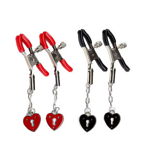 Metal heart breast clip <b>SM</b> sex toy breast clip couple training flirting breast clip adult <b>product</b> dropshipping - Product Image 1