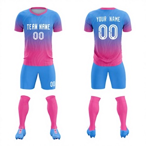 Uniformes de Fútbol Personalizados para Adultos, Impresos por Transferencia de Calor, Transpirables, de Secado Rápido, de Alta Calidad, Conjuntos de Camiseta y Pantalones Cortos con Cuello Redondo - Product Image 1