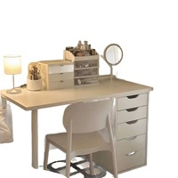 Bureau d'ordinateur moderne et simple de style américain, bureau PC de 47 pouces avec 5 tiroirs réversibles, table d'étude et d'écriture marron rustique