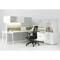 Postes de travail modulaires pour bureau à domicile les plus vendus, en aluminium réglable avec absorption acoustique et fonction de rangement