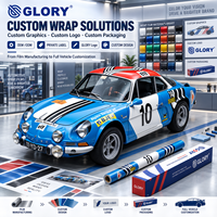 Film Vinyle Adhésif pour Voiture Imprimé Anti-Rayures PVC Haute Brillance Glory, Épaisseur 6,5 mil, Garantie 2 Ans, Autocollant Graphique Coloré pour Carrosserie