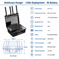 Système de détection d'identification à distance pour la sécurité en basse altitude, portable, avec écran 10,1 pouces, suivi passif multi-cibles en temps réel et carte électronique