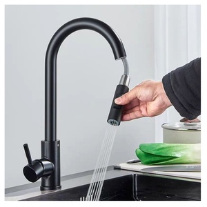 Rubinetto da <span class=keywords><strong>Cucina</strong></span> Moderno Classico Monocomando in Acciaio Inox 304 Montato su Piano con <span class=keywords><strong>Doccetta</strong></span> Estraibile Acqua Calda/Fredda Estensibile - Product Image 3