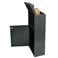 Boîte aux lettres WELDON à rayures imitation bois, en acier galvanisé, antivol, à ouverture par le haut, pour livraison de colis en extérieur