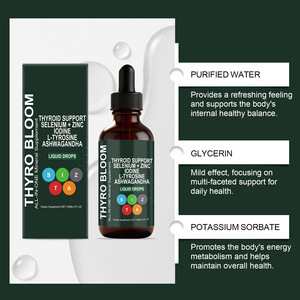 Prêt à expédier <span class=keywords><strong>THYRO</strong></span> BLOOM 120ml Gouttes de soutien de la <span class=keywords><strong>thyro</strong></span>ïde avec Iode Sélénium Zinc L-Tyrosine Ashwagandha Métabolisme Énergie 4oz - Product Image 4