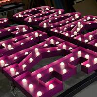Lettres lumineuses 3D en fer galvanisé résistant à la rouille, logo personnalisé, enseigne LED pour bar à vin, salon, signalisation murale extérieure