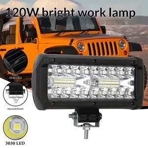 Trois rangées de lampes de travail semi-aluminium en plastique de 120 W, bandes lumineuses de projecteurs, projecteurs de barre avant de toit pour voitures tout-terrain - Product Image 2