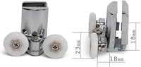 Porte de douche en alliage de zinc lisse 23 mm porte de douche double rail à rouleaux