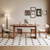 Ensemble de table et chaises de salle à manger ovales en bois massif, style moderne et luxueux du milieu du siècle, 4 à 6 places, meubles rustiques pour cuisine et salle à manger, designs complets