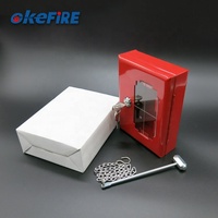 Boîte de rangement pour clés avec marteau de sécurité incendie Okefire, pour briser le verre en cas d'urgence
