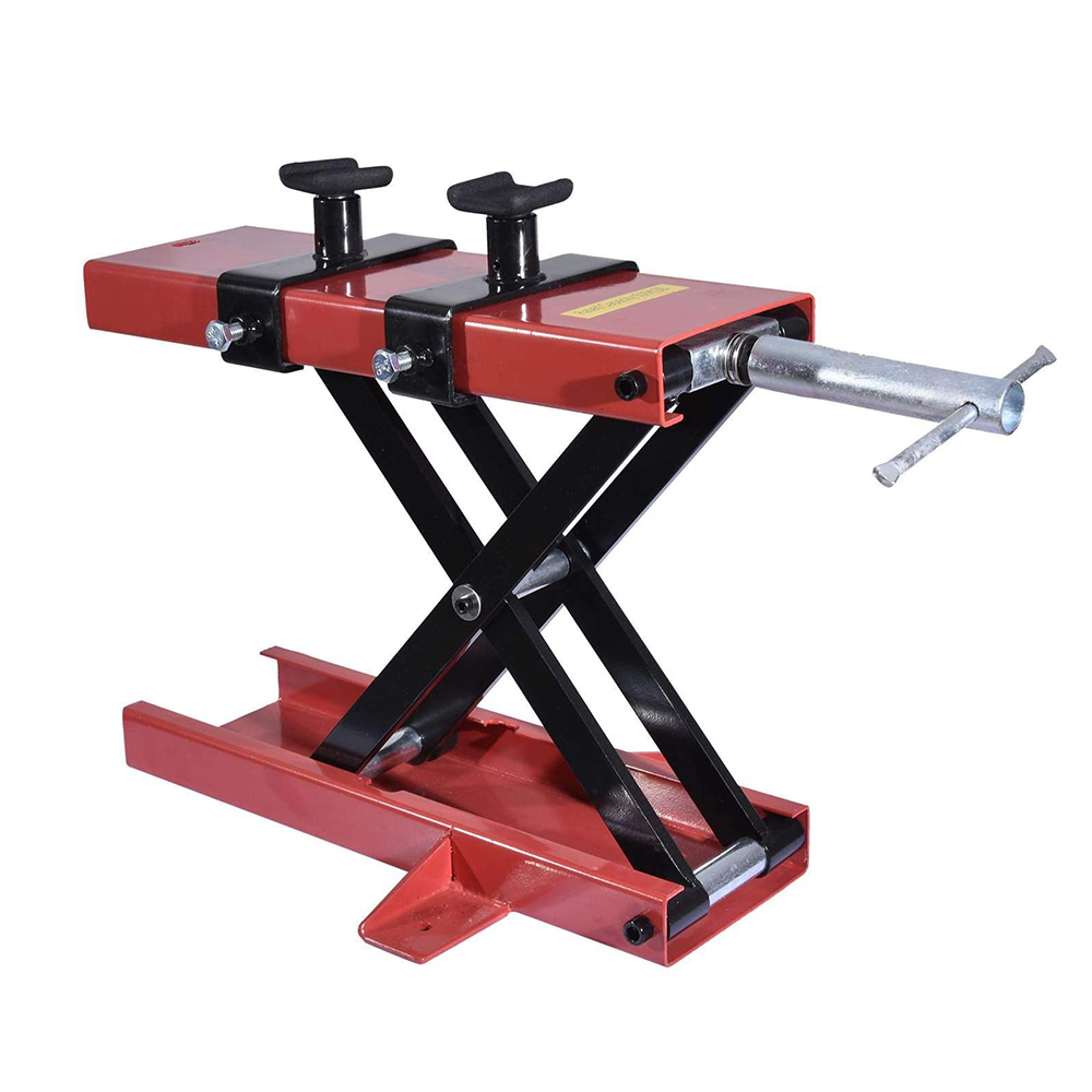 1100 LB Motorcycle Center Scissor Lift Jack Hoist Stand Bikes ATVs Scooter Crank Stand